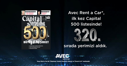 Avec Rent a Car, Capital 500 Listesinde!