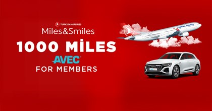Rent a Car from AVEC, Earn Turkish Airlines Miles&Smiles Miles!